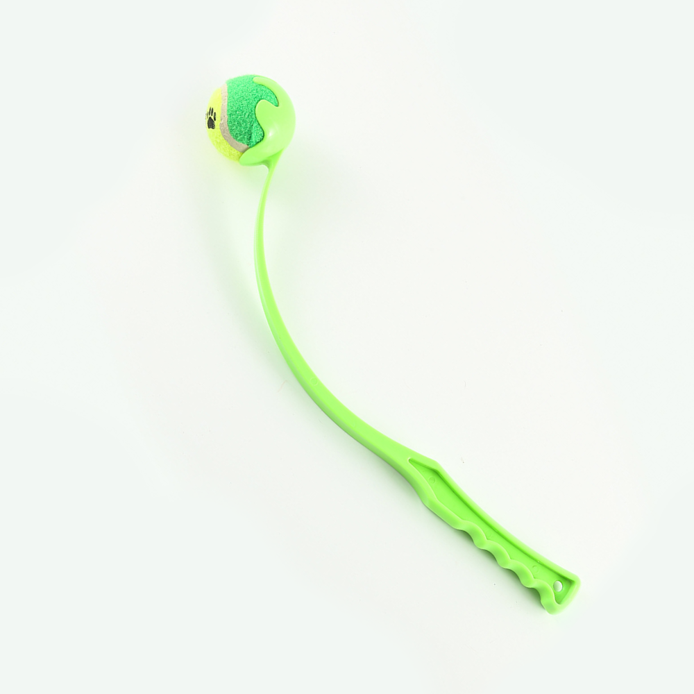 Dog Ball Launcher Throwing Toy – 45cm Outdoor Fetch & Training Stick with Tennis Ball