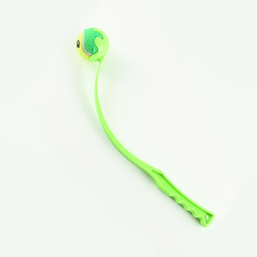 Dog Ball Launcher Throwing Toy – 45cm Outdoor Fetch & Training Stick with Tennis Ball