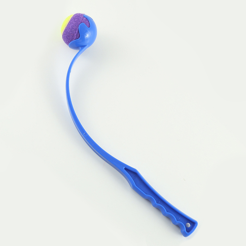 Dog Ball Launcher Throwing Toy – 45cm Outdoor Fetch & Training Stick with Tennis Ball