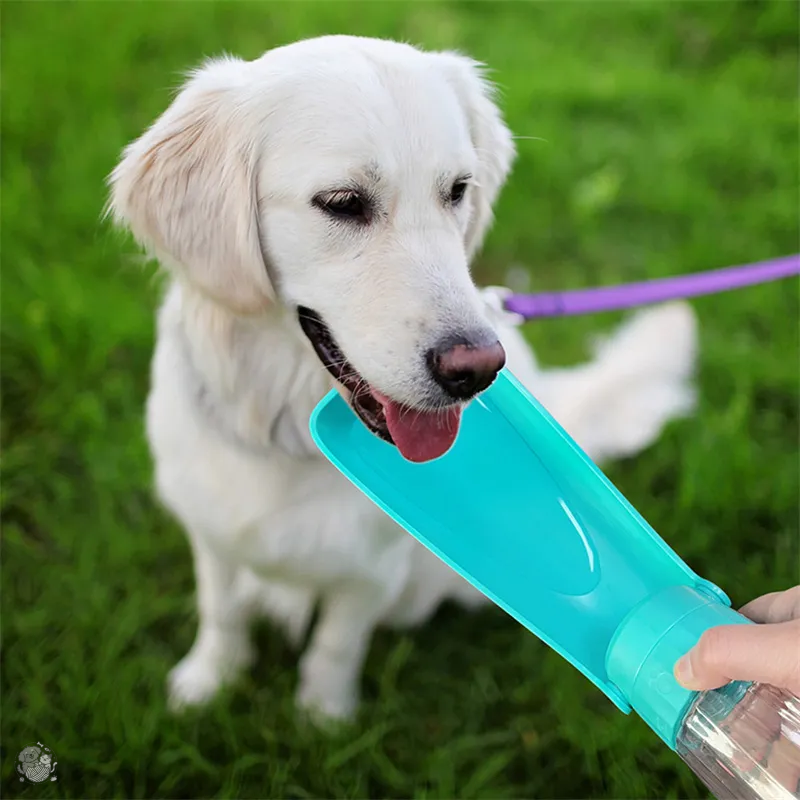Portable Dog Water Bottle, 550ml (19oz) Foldable Pet Water Dispenser, Leak Proof Travel Dog Bowl for Walking, Hiking, and Outdoor Adventures – BPA Free, One-Handed Operation